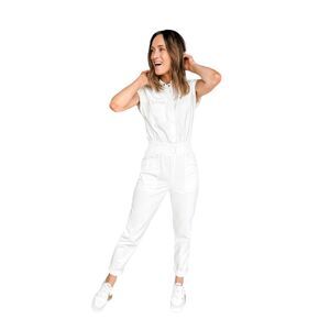 Pistola Rosie White Twill Normcore Jumpsuit Size M